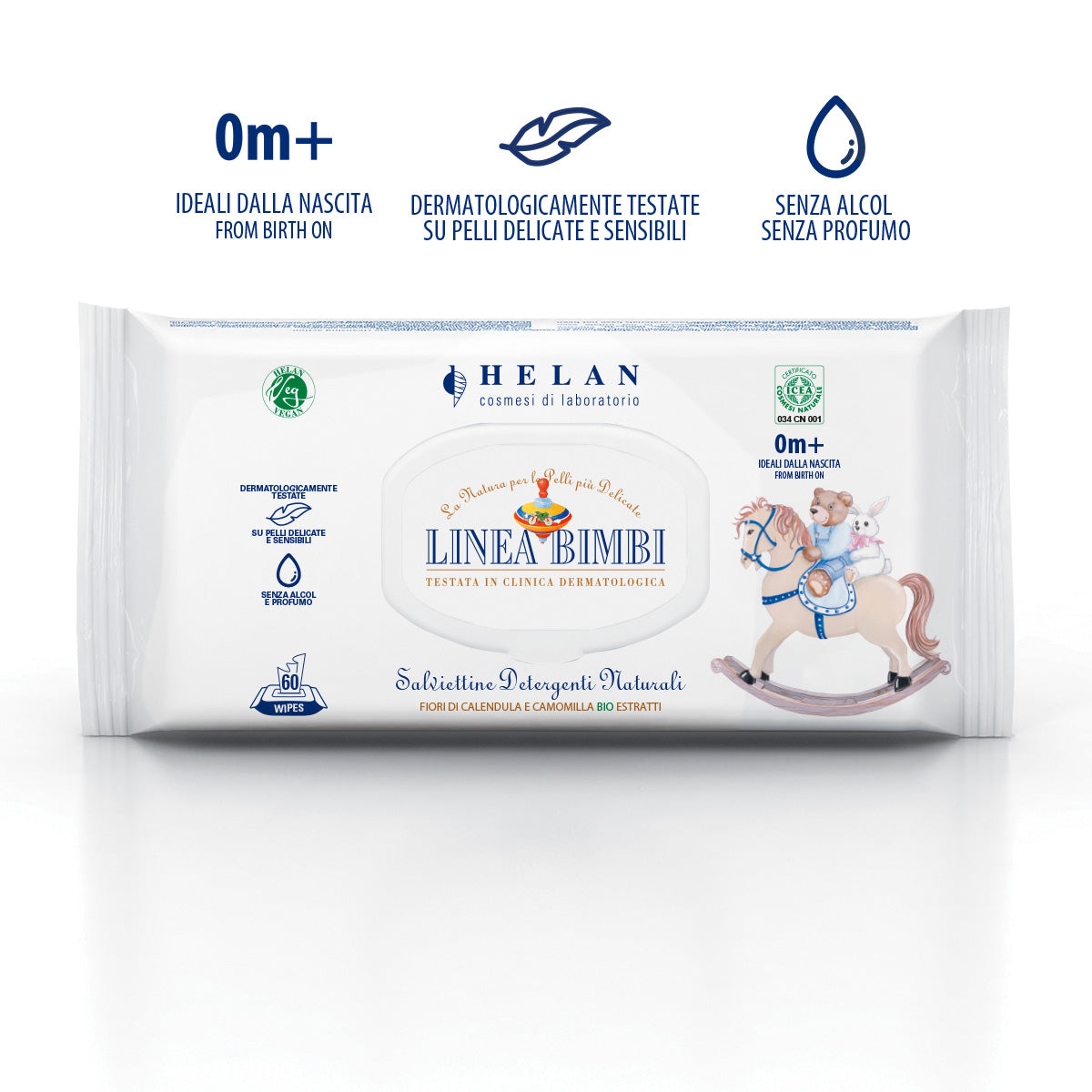 Salviettine Detergenti Naturali Linea Bimbi Helan